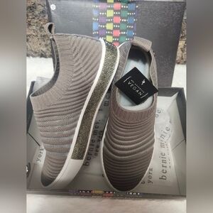 Bernie Mev Metallic Taupe Knit Sneakers